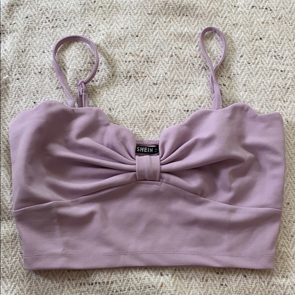 Purple Bow Crop Top